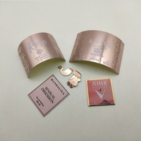 Ventes chaudes, styles personnalisés, étiquettes en aluminium gravées et embossées, logo cosmétique, étiquette d'emballage métallique pour flacon de parfum