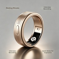 Bague Intelligente pour Enregistrement de Conférences IA en Acier Inoxydable, Autonomie de 4-5 Jours, Compteur de Pas, Conception Étanche, Commandes à Double Tapotement