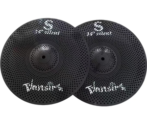 Platillos de Bajo Volumen Vansir de 16 Pulgadas de Aleación con Sonido Profesional, Juego Combinado Negro para Práctica de Batería en Casa o en el Aula - Product Image 3