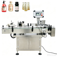 Système de correction des déviations pour machine d'étiquetage automatique de flacons ronds, pour flacons d'additifs chimiques, contenants de pigments et flacons de réactifs de laboratoire