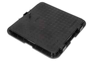 Couvercle de trou d'homme en plastique robuste de 18x18 pouces, couvercle carré en PVC avec serrure pour chambres d'utilité et d'égout - Product Image 4