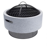 Barbecue portable d'extérieur au charbon de bois pour grillades et chauffage
