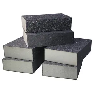 High Density Flexible Silicon Carbide 4 Side Abrasives Sanding Sponge Sanding Block Abrasive Foam Block