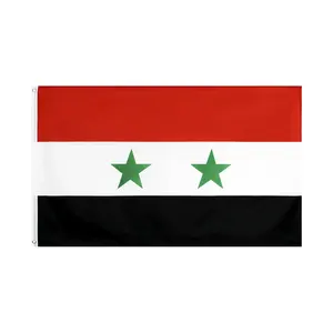 Custom 3 * 5ft Outdoor Nationale Vlag Goedkoopste Prijs Hoge Kwaliteit Digital Print Syrië Vlag