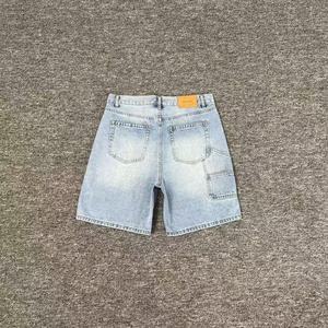 Pantalones Cortos Casuales Aime Leon Dore de Pierna Recta para Hombre y Mujer, de Verano, de Marca de Moda, con Efecto Lavado para Dar un Aspecto Desgastado a Jeans de Color Sólido - Product Image 4