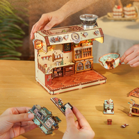 Tonecheer Wholesale NOUVEAU Design 2026 Puzzle 3D en Bois LED Maison de Poupée Café Mocha Kit DIY Maison de Poupée en Bois Modèle Miniature DIY
