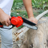 Mini Tronçonneuse Sans Fil 21V Haute Puissance avec Moteur Brushless, Coupe Robuste et Lubrification Automatique pour la Coupe de Bois