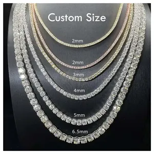 U02 Abiding Jewelry OEM ODM Wholesale Custom Women Men Bracelet Gold Plated 925 Sterling Silver CZ Diamond Tennis Chain Necklace