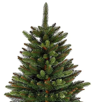 Arbre de Noël artificiel en PVC BSCI 2026 avec support en bois, décorations pour la maison, pour les fêtes, les événements et les célébrations.