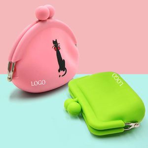 Étui à bijoux unisexe mini à fermeture éclair, porte-monnaie personnalisé en PVC avec fermoir, sac à écouteurs en forme de tête de dessin animé en PVC souple - Product Image 1