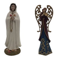 Statue d'ange de Noël rouge foncé/blanc de 30 cm en polyrésine, ornement de bureau