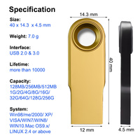 Pen Drive logam Mini, pena memori stik jempol logam Mini, kunci USB U Disk Gratis Laser sesuai Logo 128GB Cle USB Flash flashdisk
