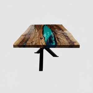 Luxury Handcrafted Rectangle Epoxy Resin Acacia Wood Dining Table Home Office Hotel Living Room Use Sympathy Retirement - Product Image 2