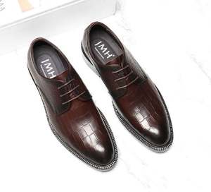 Zapatos de Hombre de Cuero Genuino Hechos a Medida, Impermeables, Transpirables, Formales, Juveniles, con Cordones y Grabado, para Boda - Product Image 1