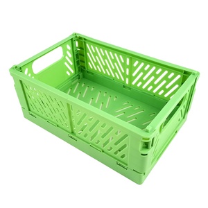 mini size colorful small plastic folding collapsible home stuff storage crates for promotion
