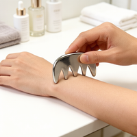 Peigne Gua Sha en acier inoxydable pour le remodelage du visage, le lifting de la mâchoire et le massage du cuir chevelu, outil antistatique pour les soins capillaires et le bien-être