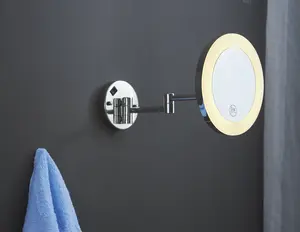 Makeup Hotel kamar mandi 5X kaca pembesar cermin kosmetik 304 baja tahan karat hitam