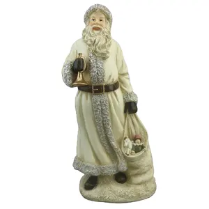 מותאם אישית יד מקורה שרף גדול קישוט סנטה קלאוס דמות עם הווה שקיות עבור קישוטי חג המולד