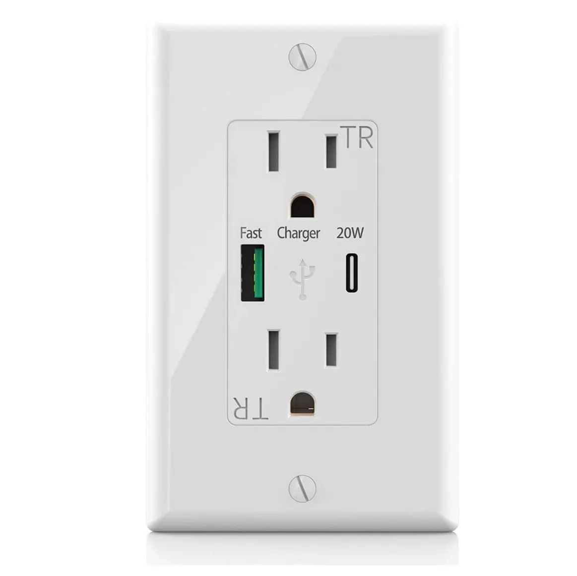 Usb Us Outlet Keygma 20W USB-A Quick Charge 3.0 USB-C Power Delivery Port Usb Type C Wall Outlet