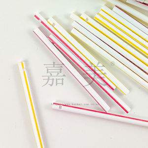 Bâtonnets en plastique PP blancs avec trous à rayures colorées pour l'emballage de bonbons, pailles jetables rondes - Product Image 6