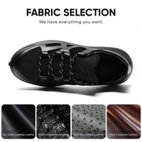 Vente en gros usine Baskets décontractées de luxe en cuir pour hommes, rehaussantes de 8 cm, haute qualité, logo personnalisable
