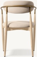 Chaise de salle à manger moderne en bois, rembourrée en cuir durable, fabriquée à la main, pour l'ameublement de la maison