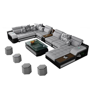 Nuova tecnologia divano in tessuto moderno minimalista soggiorno combinazione lattice spugna soggiorno combinazione funzione divano - Product Image 1