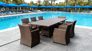 Set da Pranzo da <span class=keywords><strong>Esterno</strong></span> in Rattan da 11 Pezzi, Set di <span class=keywords><strong>Mobili</strong></span> da Giardino in <span class=keywords><strong>Vimini</strong></span> con Struttura in Ferro e Tessuto per Esterni - Product Image 6