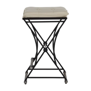 Frederick Counter <b>Stool</b> linen cushion, wooden ,iron Durable High Bar <b>Stool</b> for Home Bar & <b>Dining</b> Room - Product Image 4