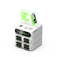Station de location de batteries externes OEM à 8 emplacements, charge rapide LED 60W avec prise, borne de recharge pour téléphones portables