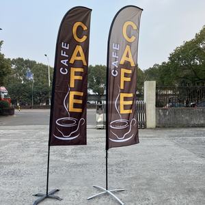 Cafe Shop bendera Swooper, tanpa angin, bulu, tanda iklan, toko bisnis kopi, spanduk terbang, tiang bendera pantai - Product Image 3