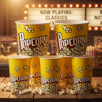 Gobelets en papier pour pop-corn de qualité alimentaire, série 16oz 24oz 32oz 46oz 64oz 85oz, à paroi simple, pour snacks, en papier couché avec impression offset