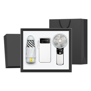 Factory Wholesale Business Office Gift Customized Culture Image Capsule Umbrella + Power Bank + Foldable Fan Corporate Gifts