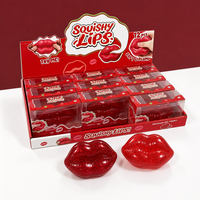 Jouet Squishy Lèvres Rouges Saint-Valentin, Jouets Anti-Stress, Jouet à Presser Doux et Rebondissant, Cadeau Nouveauté, Boîte de 12 Pièces Colorées