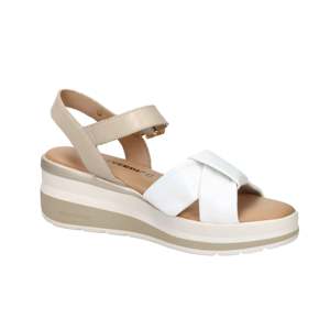 Valleverde Donna Sandalwood <b>Wedge</b> Sandals <b>White</b> Beige 5.5 Cm Heel Size 38 - Product Image 2