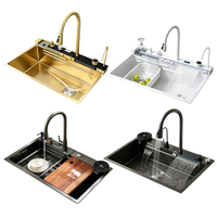 Évier de cuisine intelligent encastrable professionnel personnalisé en acier inoxydable 304 épaissi avec égouttoir