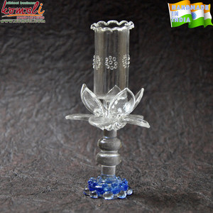Portavelas de vidrio soplado hecho a mano, soporte de tubo de diseño de loto trabajado con llama para decoración del hogar, meditación o ambiente espiritual - Product Image 5