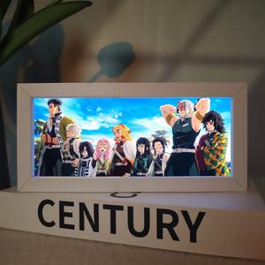Lampada LED Anime 2025 Demon Slayer Luce Notturna 3D Anime Lampada da Tavolo Chainsaw Man Supporto Luminoso RGB con Personaggi di Film - Product Image 3