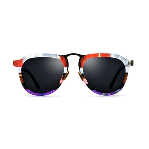 Lunettes de soleil ovales à monture intégrale, monture multicolore, verres miroir, protection UV à 100%, unisexe, mode adulte, protection solaire - Product Image 3