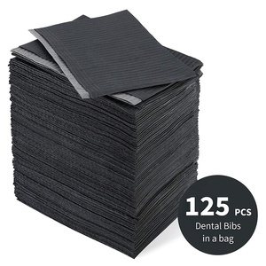 3Ply nyaman tahan air Lap kain penutup baki sekali pakai Hitam <span class=keywords><strong>Bib</strong></span> gigi untuk meja tato - Product Image 3