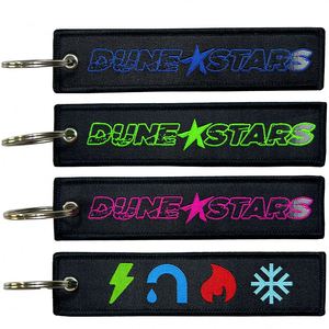 Promotional Gifts <b>Custom</b> Own Brand Logo Cheap Jet Tag Fabric Embroidery Car Keychains Woven Keychain - Product Image 1