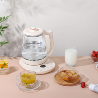 Bouilloire Électrique en Verre 1,8L 800W Multifonctionnelle avec Contrôle Numérique de la Température et Arrêt Automatique pour Maison et Hôtel