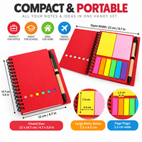 Carnet à spirale personnalisé avec notes adhésives et stylo – Ensemble de papeterie de bureau portable – Cadeau – Fabricant OEM avec logo personnalisé
