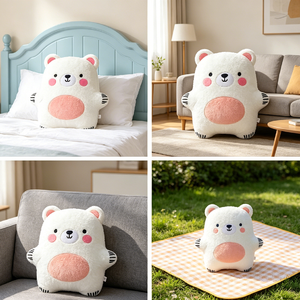 Portachiavi Personalizzato Orsetto Bianco 10cm, Orsetto di Peluche Morbido con Logo Personalizzato, Regalo Promozionale - Product Image 3
