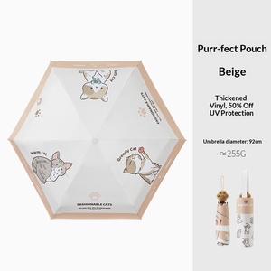 Anti-Ultraviolet Cute Cat Claw Handle Cartoon Creative Folding Three-Fold Sunny Sunshade <b>Umbrella</b> - Product Image 6
