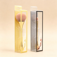 Maßgefertigte Halbtransparente PVC-Verpackungsbox mit Haken, PET Make-up Pinsel Puderpinsel Plastikbox, Kann mit Logo Bedruckt Werden