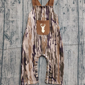 SR4048 Combinaison sans manches personnalisée pour bébé fille, imprimé camouflage olive cerf, vente en gros, coton - Product Image 1