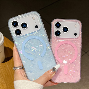 Coque de téléphone magnétique IMD effet laser arc-en-ciel pour iPhone 17 16 15 Pro Max, motif brillant et coloré, coque arrière robuste - Product Image 3