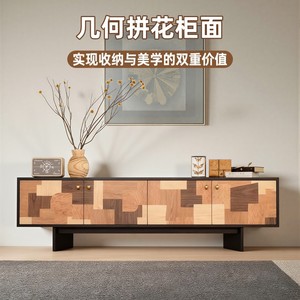 French Retro Style Solid Wood Tv Cabinet Ash Wood Color <b>Blocked</b> Wall <b>Mounted</b> Storage Living Room Tv Stand - Product Image 2
