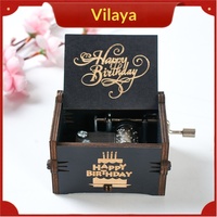 Caja de Música de Madera Moderna Minimalista con Manivela, Impresión UV Pintada, Regalo de Cumpleaños al por Mayor